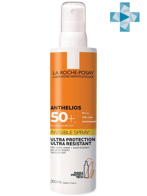 ЛЯРОШ AНТГЕЛИОС-24 Солнцезащитный Невидимый спрей д/лица и тела SPF50+, 200мл