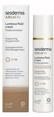 AZELAC RU Luminous Fluid Cream SPF50 - Эмульсия для сияния кожи СЗФ50, 50 мл SESDERMA