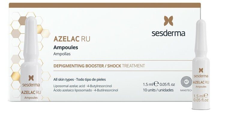 AZELAC RU Ampoules – Средство в ампулах депигментирующее, 10 шт. по 1,5 мл
