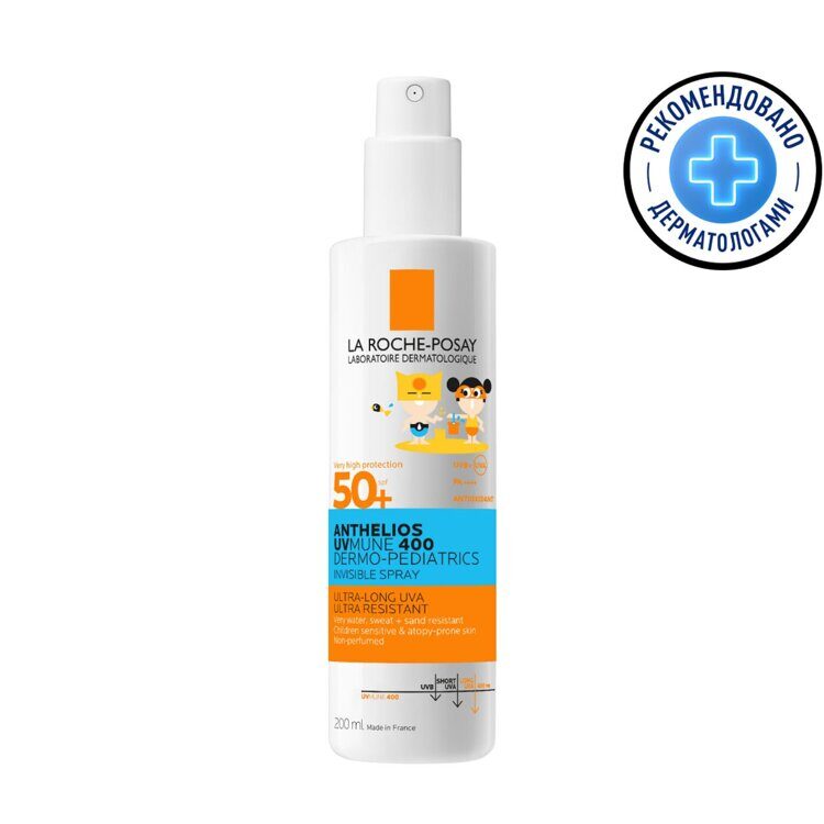 ЛЯРОШ АНТГЕЛИОС-24 Солнцезащитный детский спрей для лица и тела SPF 50+, 200мл