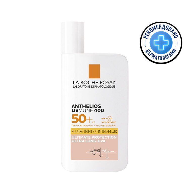 ЛЯРОШ АНТИГЕЛИОС-24 Солнцезащитный тонирующий флюид для лица SPF50+ 50мл